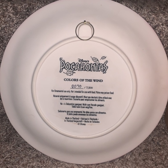 Pocahontas Colors Of The Wind Limited Edition Collectible 3D Relief Plate Disney - Picture 4 of 6